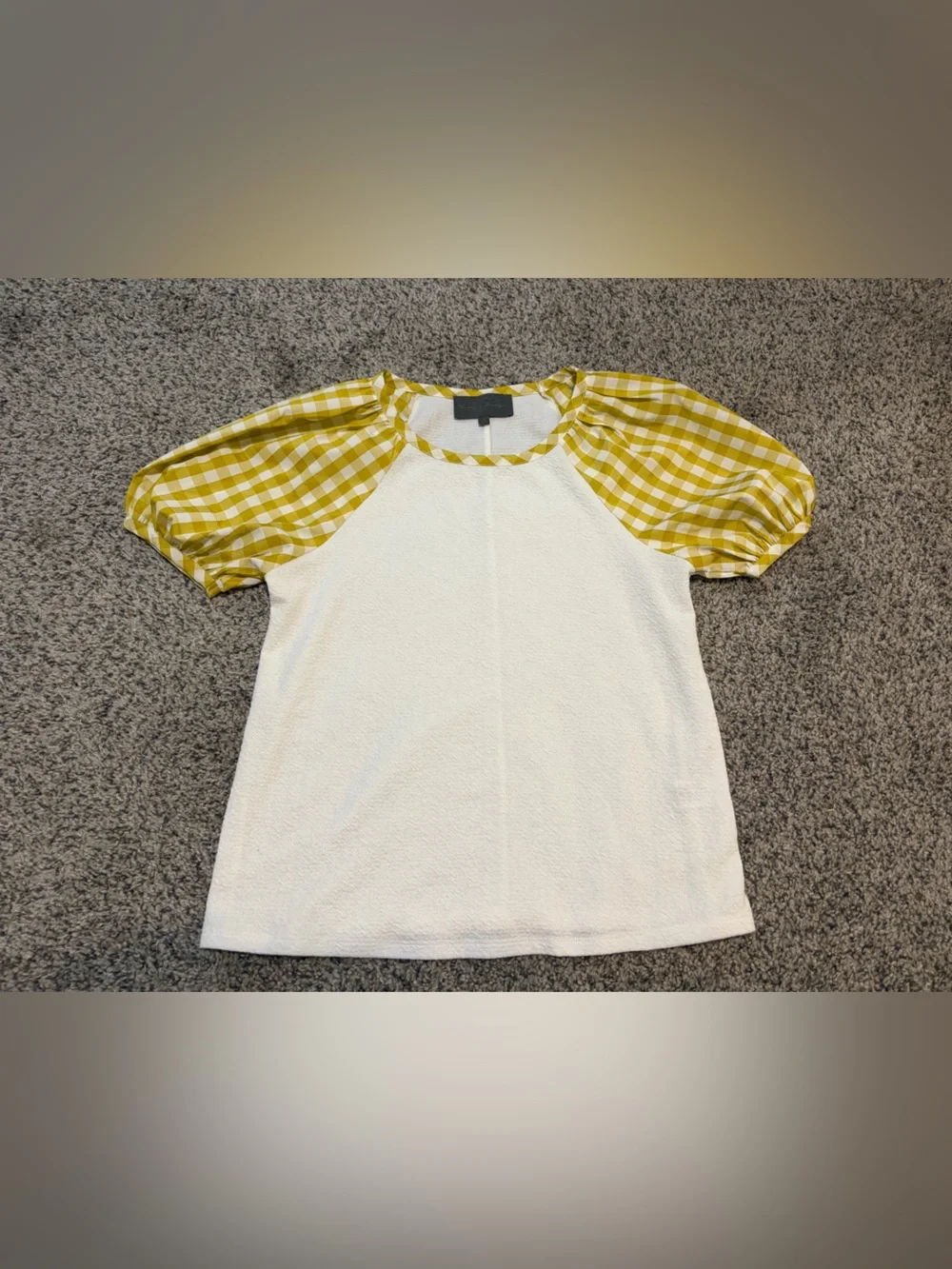 Anthropologie Sunday in Brooklyn Gingham Puff Sleeve Top | Small